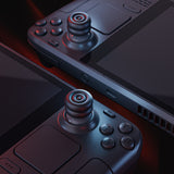 PlayVital Thumb Grips for Steam Deck LCD & OLED (4-Pack), Thumb Cushion Caps with Anti-Slip Texture, Height-Boost Joystick Cover for Steam Deck Accessories, Joystick Protection for PS Portal Remote Player - Black - YFSDM052