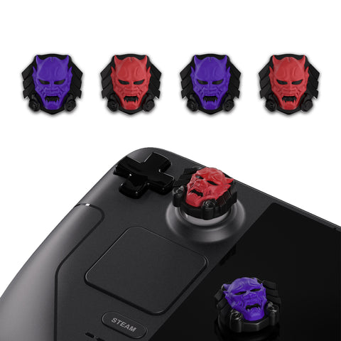 PlayVital Thumb Grip Caps for Steam Deck, Silicone Thumbsticks Grips Joystick Caps for Steam Deck - Oni Demons - YFSDM021