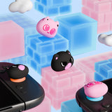 PlayVital for Switch 2 Thumbs Cushion Caps Thumb Grips (4-Pack), Kawaii Silicone Joystick Grip Cover for Nintendo Switch 2 Joycon, Anti-Fatigue Design - PP & VV The Kitten - WWYNTJ020