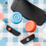 PlayVital Thumbs Cushion Caps Thumb Grips for Nintendo Switch 2, Thumbstick Grip Cover for Joycon 2, Joystick Caps for Switch 2 Accessories - Blue & Orange - WWYNTM027