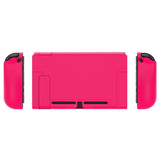 PlayVital UPGRADED Glossy Dockable Case Grip Cover for NS Switch, Ergonomic Protective Case for NS Switch, Separable Protector Hard Shell for Joycon - Bright Pink - ANSP3011