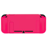 PlayVital UPGRADED Glossy Dockable Case Grip Cover for NS Switch, Ergonomic Protective Case for NS Switch, Separable Protector Hard Shell for Joycon - Bright Pink - ANSP3011