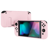 PlayVital UPGRADED Glossy Dockable Case Grip Cover for NS Switch, Ergonomic Protective Case for NS Switch, Separable Protector Hard Shell for Joycon - Peach Blossom Pink - ANSP3010