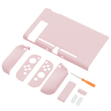 PlayVital UPGRADED Glossy Dockable Case Grip Cover for NS Switch, Ergonomic Protective Case for NS Switch, Separable Protector Hard Shell for Joycon - Peach Blossom Pink - ANSP3010