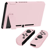 PlayVital UPGRADED Glossy Dockable Case Grip Cover for NS Switch, Ergonomic Protective Case for NS Switch, Separable Protector Hard Shell for Joycon - Peach Blossom Pink - ANSP3010