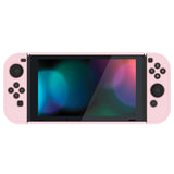 PlayVital UPGRADED Glossy Dockable Case Grip Cover for NS Switch, Ergonomic Protective Case for NS Switch, Separable Protector Hard Shell for Joycon - Peach Blossom Pink - ANSP3010