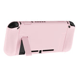 PlayVital UPGRADED Glossy Dockable Case Grip Cover for NS Switch, Ergonomic Protective Case for NS Switch, Separable Protector Hard Shell for Joycon - Peach Blossom Pink - ANSP3010