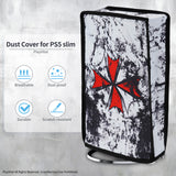PlayVital Vertical Dust Cover for ps5 Slim Digital Edition(The New Smaller Design), Nylon Dust Proof Protector Waterproof Cover Sleeve for ps5 Slim Console - Biohazard - JKSPFH003