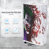 PlayVital Vertical Dust Cover for ps5 Slim Digital Edition(The New Smaller Design), Nylon Dust Proof Protector Waterproof Cover Sleeve for ps5 Slim Console - Clown Hahaha - JKSPFH002