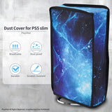 PlayVital Vertical Dust Cover for ps5 Slim Disc Edition(The New Smaller Design), Nylon Dust Proof Protector Waterproof Cover Sleeve for ps5 Slim Console - Blue Nebula - BMYPFH004