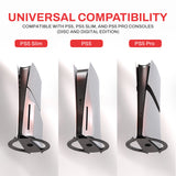 PlayVital Vertical Stand for PS5/Slim/Pro/Standard Console Disc & Digital, Space-Saving Holder Base Accessories for PS5/Pro/Slim with Anti-Slip Pads, Enhanced Stability - Black - CFBPFP001