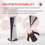 PlayVital Vertical Stand for PS5/Slim/Pro/Standard Console Disc & Digital, Space-Saving Holder Base Accessories for PS5/Pro/Slim with Anti-Slip Pads, Enhanced Stability - Black - CFBPFP001