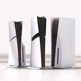 PlayVital Vertical Stand for PS5/Slim/Pro/Standard Console Disc & Digital, Space-Saving Holder Base Accessories for PS5/Pro/Slim with Anti-Slip Pads, Enhanced Stability - White - CFBPFP002