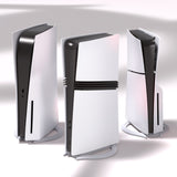 PlayVital Vertical Stand for PS5/Slim/Pro/Standard Console Disc & Digital, Space-Saving Holder Base Accessories for PS5/Pro/Slim with Anti-Slip Pads, Enhanced Stability - White - CFBPFP002