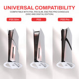 PlayVital Vertical Stand for PS5/Slim/Pro/Standard Console Disc & Digital, Space-Saving Holder Base Accessories for PS5/Pro/Slim with Anti-Slip Pads, Enhanced Stability - White - CFBPFP002