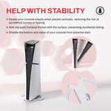 PlayVital Vertical Stand for PS5/Slim/Pro/Standard Console Disc & Digital, Space-Saving Holder Base Accessories for PS5/Pro/Slim with Anti-Slip Pads, Enhanced Stability - White - CFBPFP002