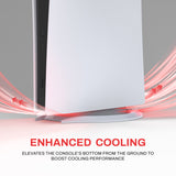 PlayVital Vertical Stand for PS5/Slim/Pro/Standard Console Disc & Digital, Space-Saving Holder Base Accessories for PS5/Pro/Slim with Anti-Slip Pads, Enhanced Stability - White - CFBPFP002