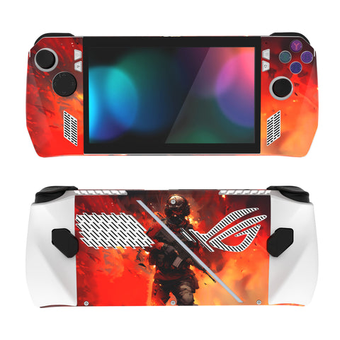 PlayVital Warfire Custom Stickers Vinyl Wraps Protective Skin Decal for ROG Ally Handheld Gaming Console - RGTM027