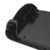 PlayVital Professional Textured Soft Rubber Pads Handle Grips for Steam Deck LCD & OLED, Trackpads Skin Grip Enhancement Back Button Protective Stickers Set with Thumb Grip Caps - Water Ripple Textured Black - FHSDM006