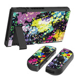PlayVital Watercolour Splash Protective Case for NS, Soft TPU Slim Case Cover for NS Joycon Console with Colorful ABXY Direction Button Caps - NTU6016G2