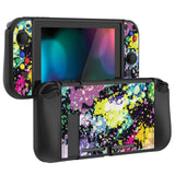 PlayVital Watercolour Splash Protective Case for NS, Soft TPU Slim Case Cover for NS Joycon Console with Colorful ABXY Direction Button Caps - NTU6016G2