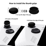 PlayVital White Thumbsticks Grips Caps for ROG Ally, Silicone Thumb Grips Joystick Caps for ROG Ally - Diamond Grain & Crack Bomb Design - TAURGM006