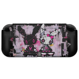 PlayVital ZealProtect Protective Case for Nintendo Switch Lite, Hard Shell Ergonomic Grip Cover for Switch Lite w/Screen Protector & Thumb Grip Caps & Button Caps - Lovely Punky Bunny - PSLYR012