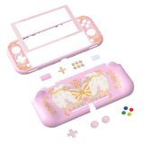 PlayVital ZealProtect Protective Case for Nintendo Switch Lite, Hard Shell Ergonomic Grip Cover for Switch Lite w/Screen Protector & Thumb Grip Caps & Button Caps - Magic Wings - PSLYR019