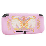 PlayVital ZealProtect Protective Case for Nintendo Switch Lite, Hard Shell Ergonomic Grip Cover for Switch Lite w/Screen Protector & Thumb Grip Caps & Button Caps - Magic Wings - PSLYR019