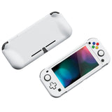 PlayVital ZealProtect Protective Case for Nintendo Switch Lite, Hard Shell Ergonomic Grip Cover for Nintendo Switch Lite with Screen Protector & Thumb Grip Caps & Button Caps - White - PSLYP3019