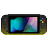 PlayVital ZealProtect Protective Case for Nintendo Switch Lite, Hard Shell Ergonomic Grip Cover for Switch Lite w/Screen Protector & Thumb Grip Caps & Button Caps - Gradient Black Yellow - PSLYP3014