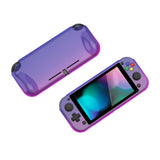 PlayVital ZealProtect Protective Case for Nintendo Switch Lite, Hard Shell Ergonomic Grip Cover for Switch Lite w/Screen Protector & Thumb Grip Caps & Button Caps - Gradient Translucent Bluebell - PSLYP3011