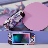 PlayVital ZealProtect Protective Case for Nintendo Switch Lite, Hard Shell Ergonomic Grip Cover for Switch Lite w/Screen Protector & Thumb Grip Caps & Button Caps - Neko Mecha - PSLYR003