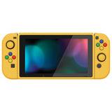 PlayVital ZealProtect Soft Protective Case for Nintendo Switch, Flexible Cover Protector for Nintendo Switch with Tempered Glass Screen Protector & Thumb Grip Caps & ABXY Direction Button Caps - Bright Yellow - RNSYM5009