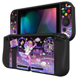 PlayVital ZealProtect Soft Protective Case for Nintendo Switch, Flexible Cover for Switch with Tempered Glass Screen Protector & Thumb Grips & ABXY Direction Button Caps - Dancing Notes - RNSYV6049
