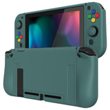 PlayVital ZealProtect Soft Protective Case for Nintendo Switch, Flexible Cover Protector for Nintendo Switch with Tempered Glass Screen Protector & Thumb Grip Caps & ABXY Direction Button Caps - Hunter Green - RNSYM5008