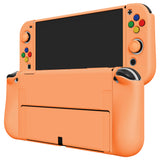 PlayVital ZealProtect Soft Protective Case for Nintendo Switch OLED, Flexible Protector Joycon Grip Cover for Nintendo Switch OLED with Thumb Grip Caps & ABXY Direction Button Caps - Apricot Yellow - XSOYM5011