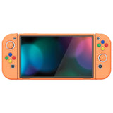 PlayVital ZealProtect Soft Protective Case for Nintendo Switch OLED, Flexible Protector Joycon Grip Cover for Nintendo Switch OLED with Thumb Grip Caps & ABXY Direction Button Caps - Apricot Yellow - XSOYM5011