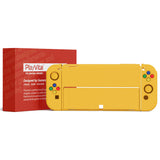 PlayVital ZealProtect Soft Protective Case for Nintendo Switch OLED, Flexible Protector Joycon Grip Cover for Nintendo Switch OLED with Thumb Grip Caps & ABXY Direction Button Caps - Bright Yellow - XSOYM5008