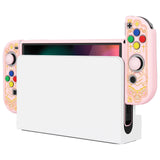 PlayVital ZealProtect Soft Protective Case for Switch OLED, Flexible Protector Joycon Grip Cover for Switch OLED with Thumb Grip Caps & ABXY Direction Button Caps - Magic Wings - XSOYV6046