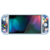 PlayVital ZealProtect Soft Protective Case for Switch OLED, Flexible Protector Joycon Grip Cover for Switch OLED with Thumb Grip Caps & ABXY Direction Button Caps - Santa Deer - XSOYV6044