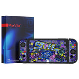 PlayVital ZealProtect Soft Protective Case for Switch OLED, Flexible Protector Joycon Grip Cover for Switch OLED with Thumb Grip Caps & ABXY Direction Button Caps - Street Art - XSOYV6041