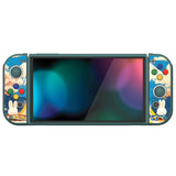PlayVital ZealProtect Soft Protective Case for Switch OLED, Flexible Protector Joycon Grip Cover for Switch OLED with Thumb Grip Caps & ABXY Direction Button Caps - Camping Bunnies - XSOYV6052