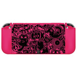 PlayVital ZealProtect Soft Protective Case for Switch OLED, Flexible Protector Joycon Grip Cover for Switch OLED with Thumb Grip Caps & ABXY Direction Button Caps - VV & Bright Pink - XSOYV6055