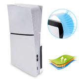 PlayVital Dust Filter 12 in-1 for PS5 Slim Console Disc & Digital Dust Cover Kit with Anti-Dust Cover Net & Silicone Plugs - White -WQLPFM002