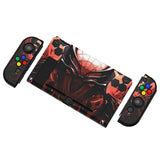 eXtremeRate PlayVital Spider Armor Back Cover for Nintendo Switch, NS Joycon Handheld Controller Protector Hard Shell, Dockable Protective Case with Colorful ABXY Direction Button Caps - NTT125