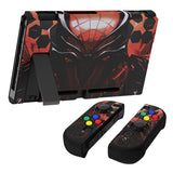 eXtremeRate PlayVital Spider Armor Back Cover for Nintendo Switch, NS Joycon Handheld Controller Protector Hard Shell, Dockable Protective Case with Colorful ABXY Direction Button Caps - NTT125
