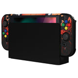 eXtremeRate PlayVital Spider Armor Back Cover for Nintendo Switch, NS Joycon Handheld Controller Protector Hard Shell, Dockable Protective Case with Colorful ABXY Direction Button Caps - NTT125
