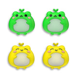 PlayVital Cute Universal Illuminated LED Thumbstick Grips for ps5 & ps4 & Xbox Series X/S & Xbox One & Switch Pro Controller - Frog Green & Yellow - PJM6001