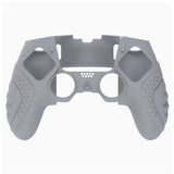 PlayVital Guardian Edition Anti-Slip Ergonomic Silicone Cover Case for ps5 Edge Controller, Soft Rubber Protector Skin for ps5 Edge Wireless Controller with Thumb Grip Caps - Metallic Gray - EHPFP011